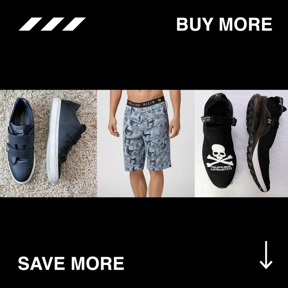 Philipp Plein Bundle- Shorts, Two Pairs of Sneakers